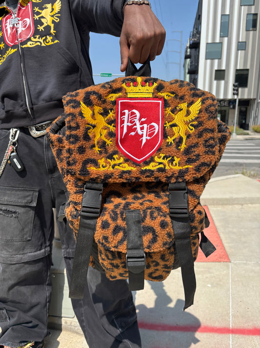 LEOPARD SHERPA BACKPACK *read description*
